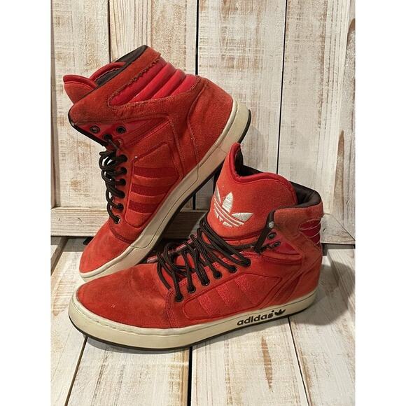 Adidas Red Velvet High Top Sneaker‎ HTF Women's Size 8.5 - Picture 1 of 12